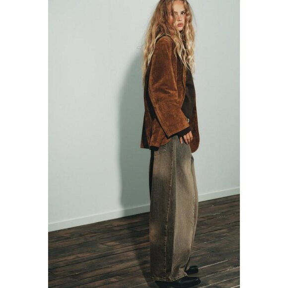 ZARA TRF OVERSIZE LOW-RISE JEANS - Picture 6 of 10